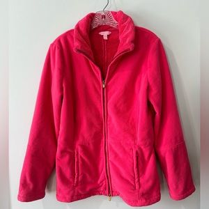 Lilly Pulitzer Hot Pink Fleece Jacket Size Medium